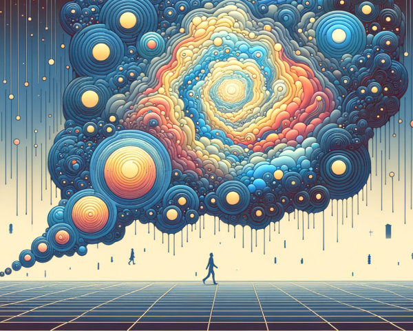 Surreal Landscape with Colorful Galaxy Clouds