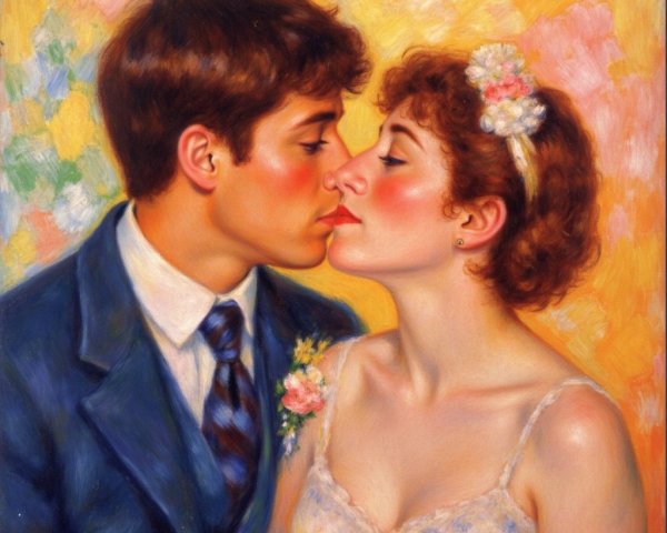 Romantic Portrait of a Couple in Tender Moment