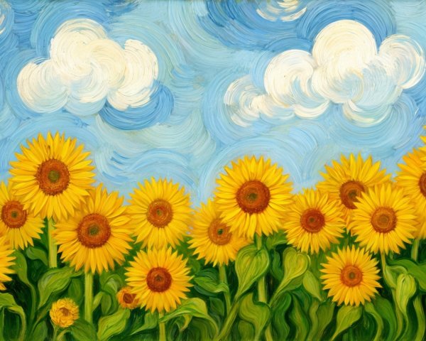 Vibrant Sunflower Field Against a Blue Sky