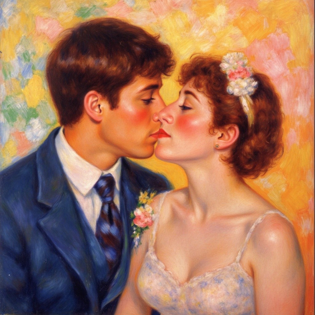Romantic Portrait of a Couple in Tender Moment