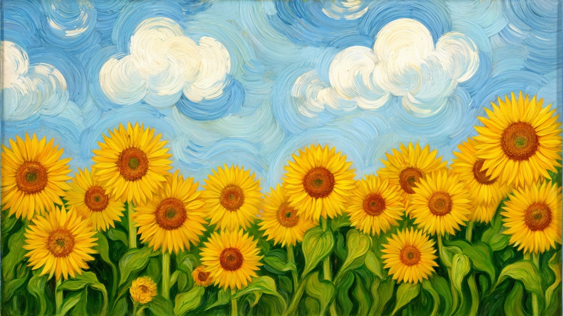 Vibrant Sunflower Field Against a Blue Sky