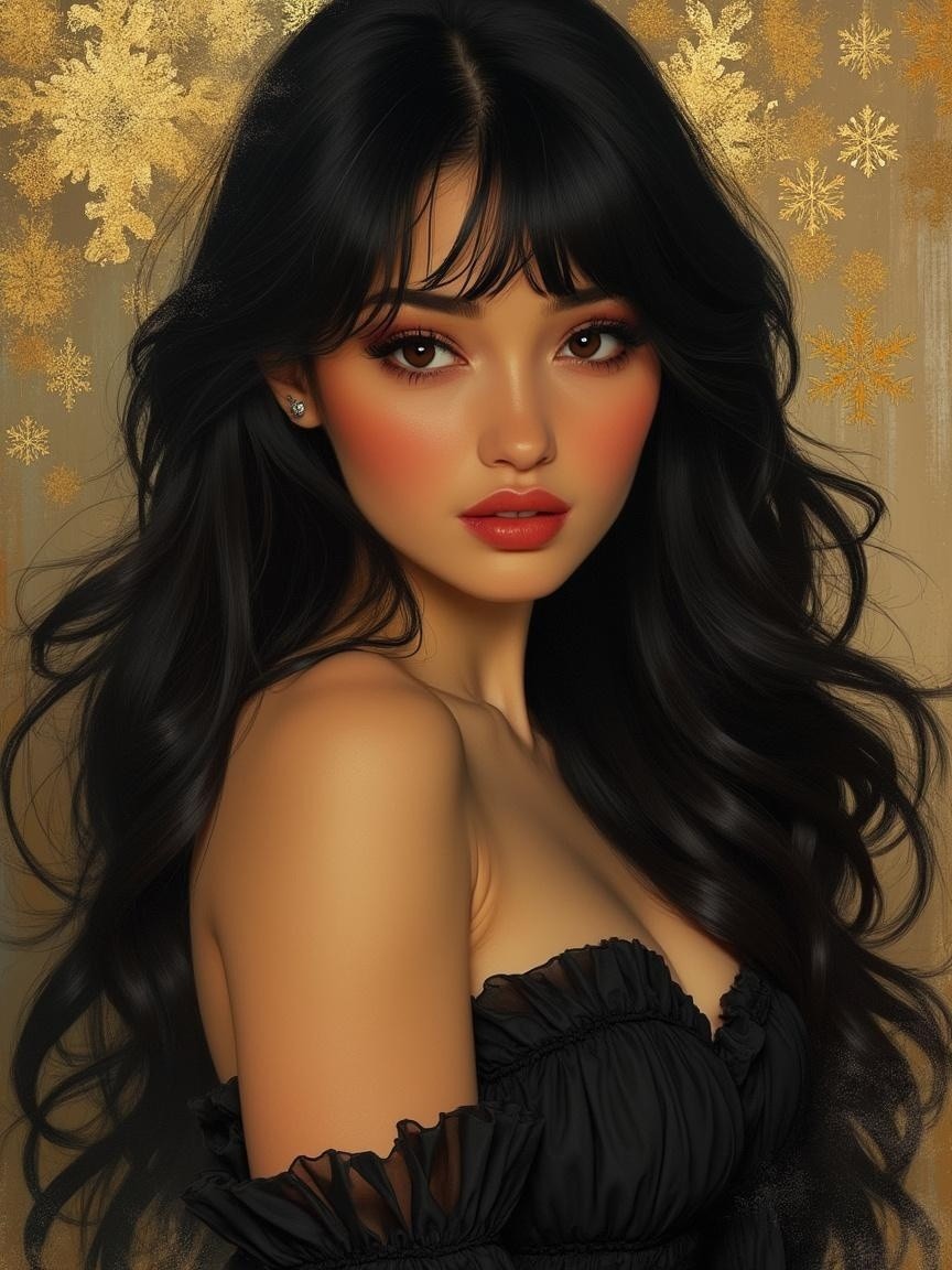 Portrait of a Young Woman with Elegant Features