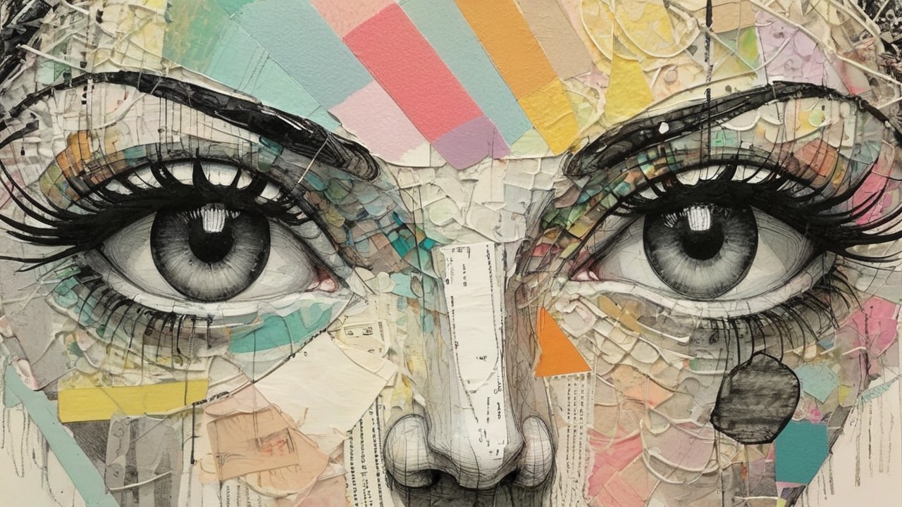 Abstract Portrait of a Woman's Expressive Eyes