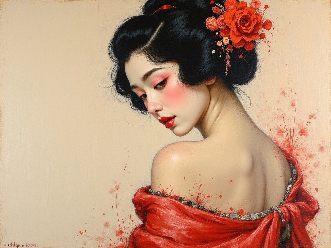 Portrait of a Young Woman in Traditional Attire