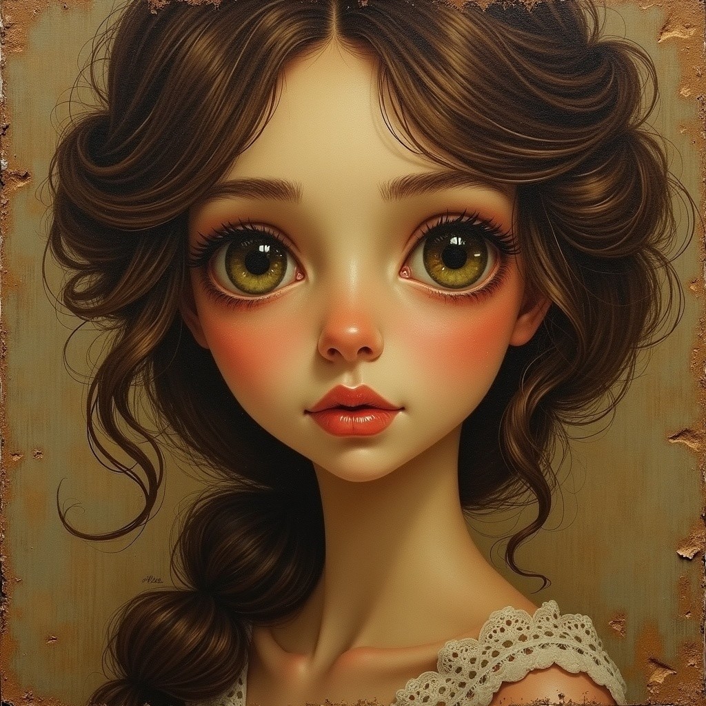 Portrait of a Young Girl with Expressive Features