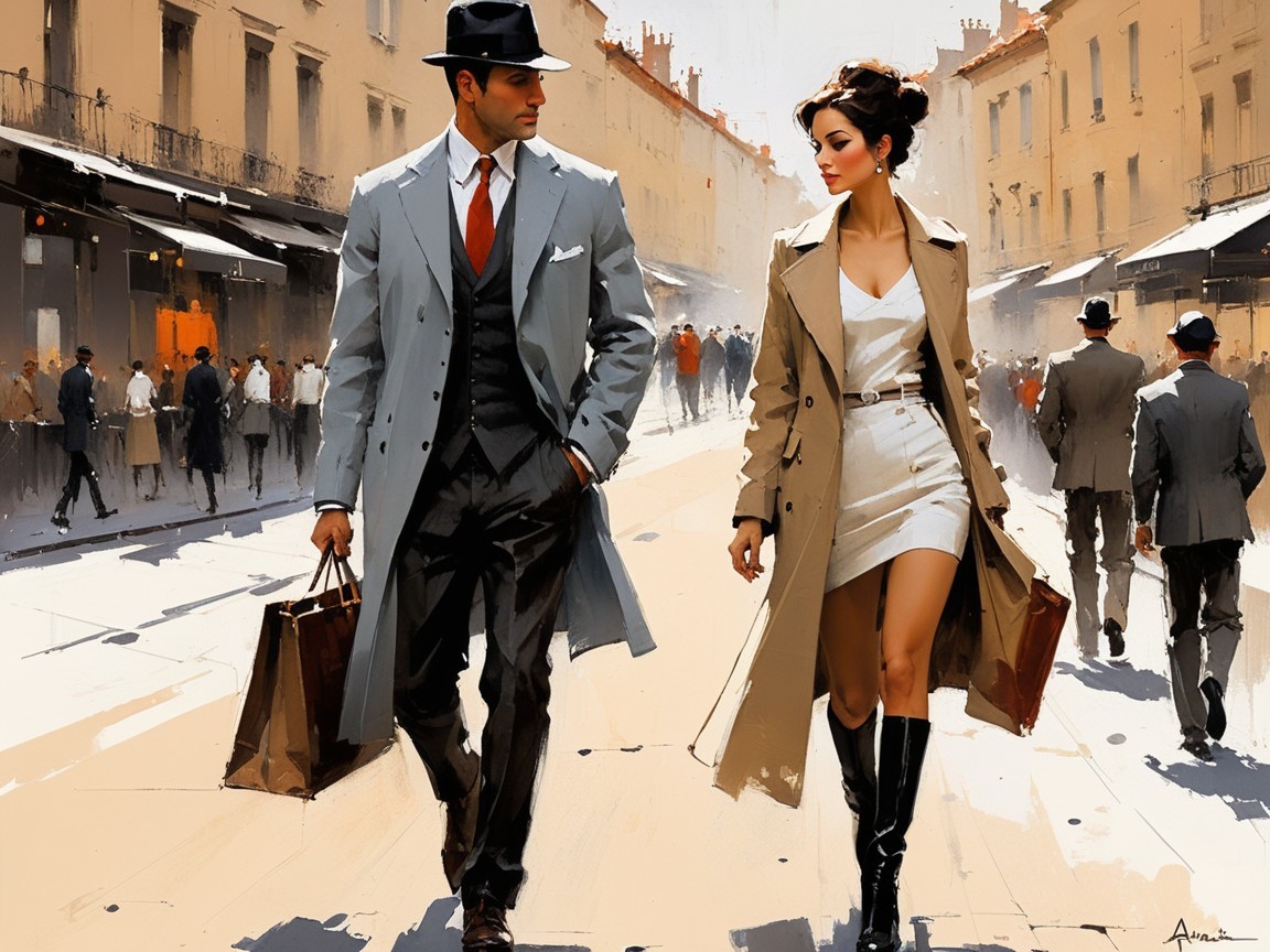 Stylish Couple in Elegant Urban Setting