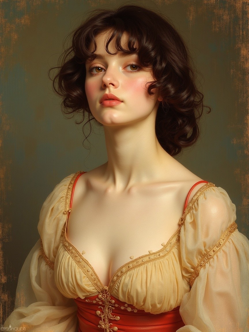 Confident Young Woman in Elegant Pastel Blouse Portrait