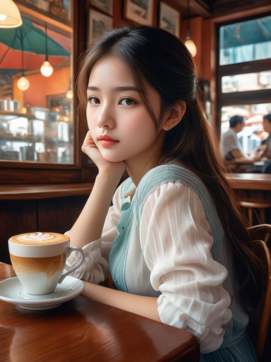 Contemplative Moments in a Cozy Café