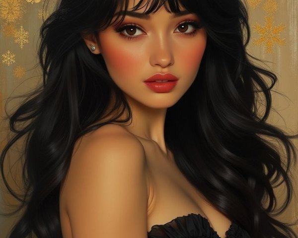 Portrait of a Young Woman with Elegant Features