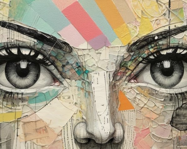 Abstract Portrait of a Woman's Expressive Eyes