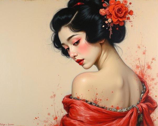 Portrait of a Young Woman in Traditional Attire