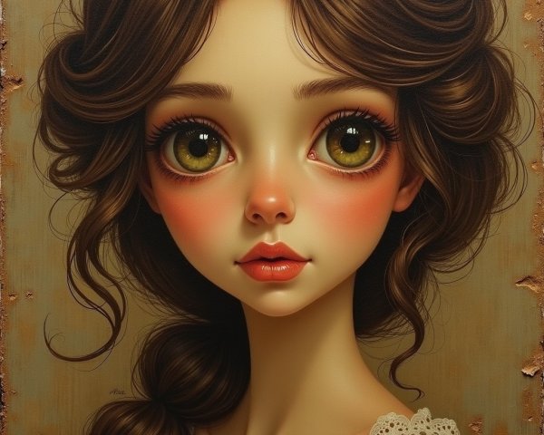 Portrait of a Young Girl with Expressive Features