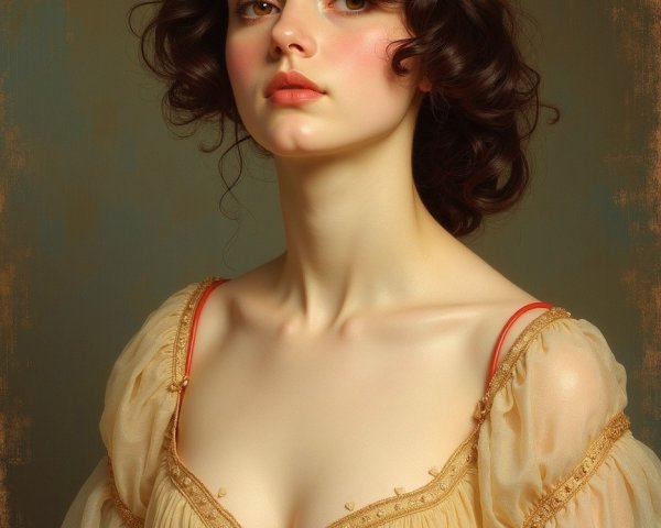 Confident Young Woman in Elegant Pastel Blouse Portrait