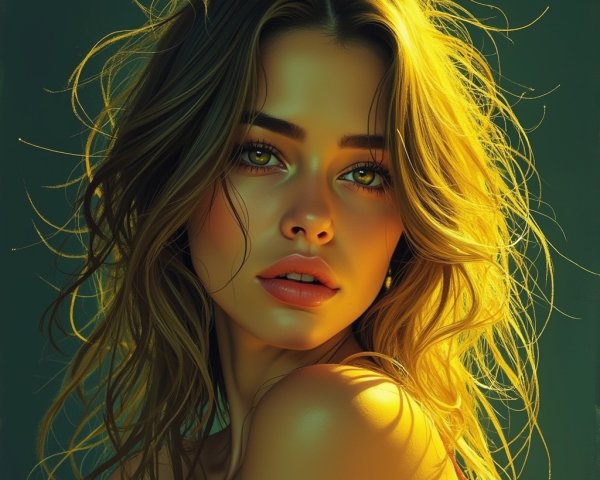 Close-up portrait of a young woman in golden light