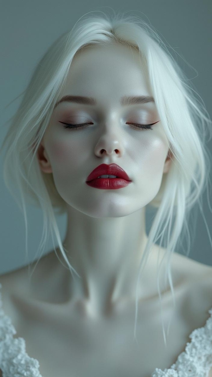 Serene Portrait of a Young Woman with Ethereal Features