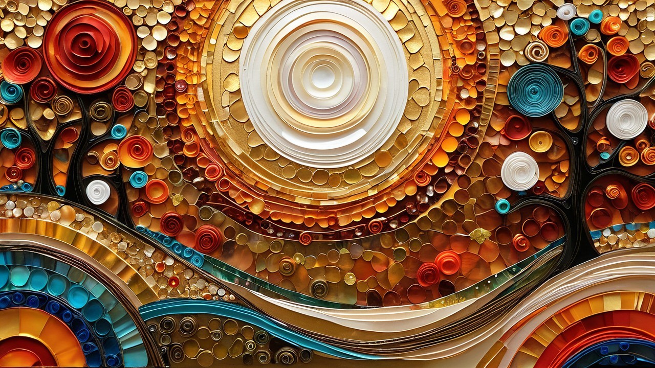 Vibrant Abstract Landscape with Textured Patterns