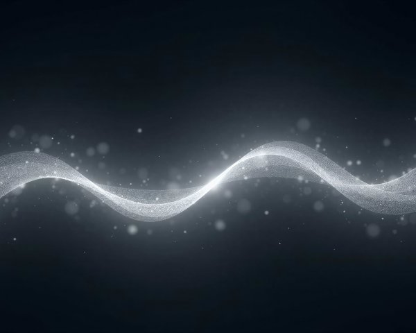 White Energy Wave with Central Glow on Black Background