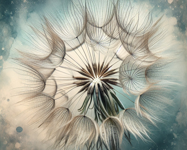 Close-up of a delicate dandelion puff with seeds