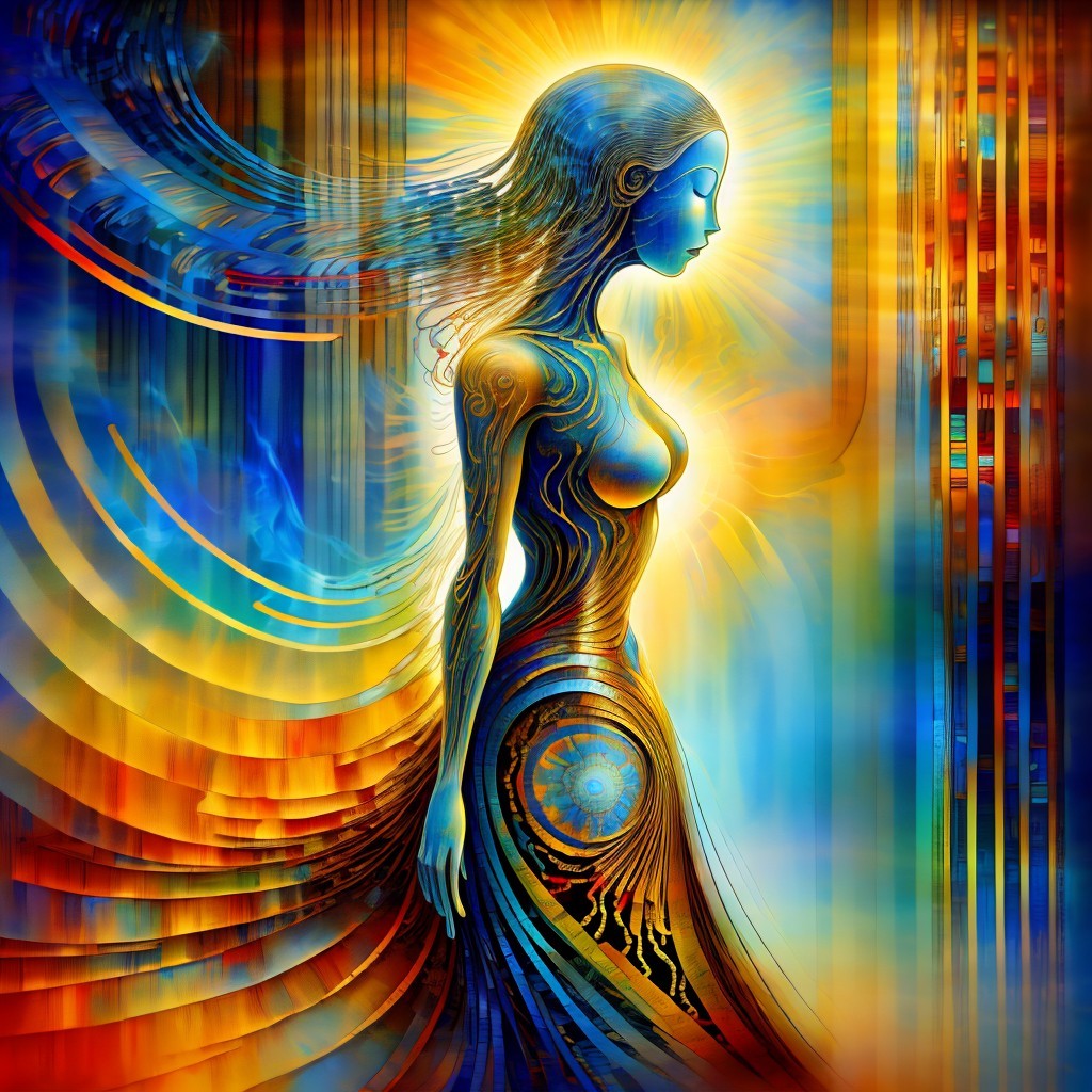 Stylized Profile of a Woman with Vibrant Colors
