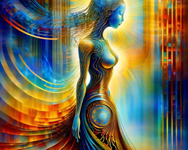 Stylized Profile of a Woman with Vibrant Colors