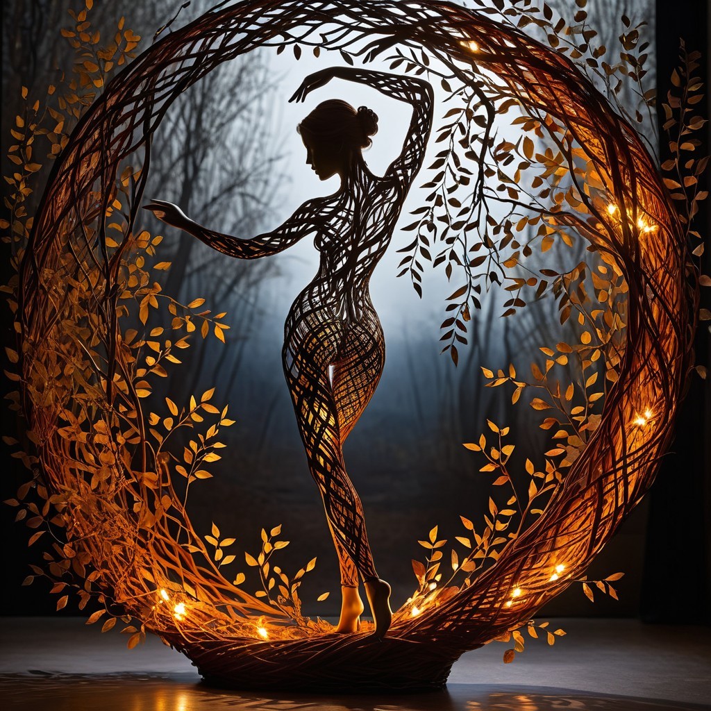 Artistic Sculpture of Female Figure in Natural Setting