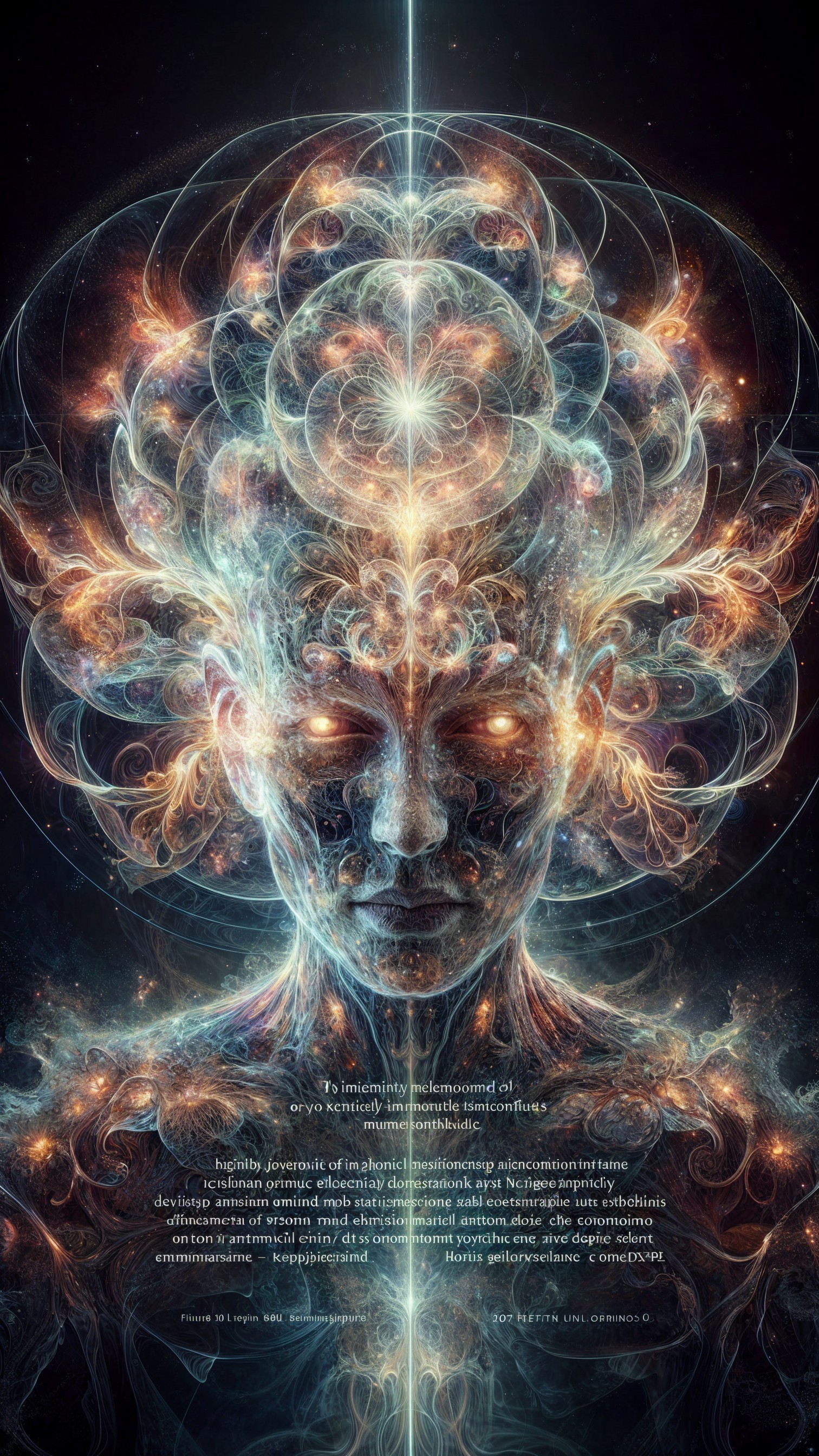Surreal Human-like Face with Luminous Patterns