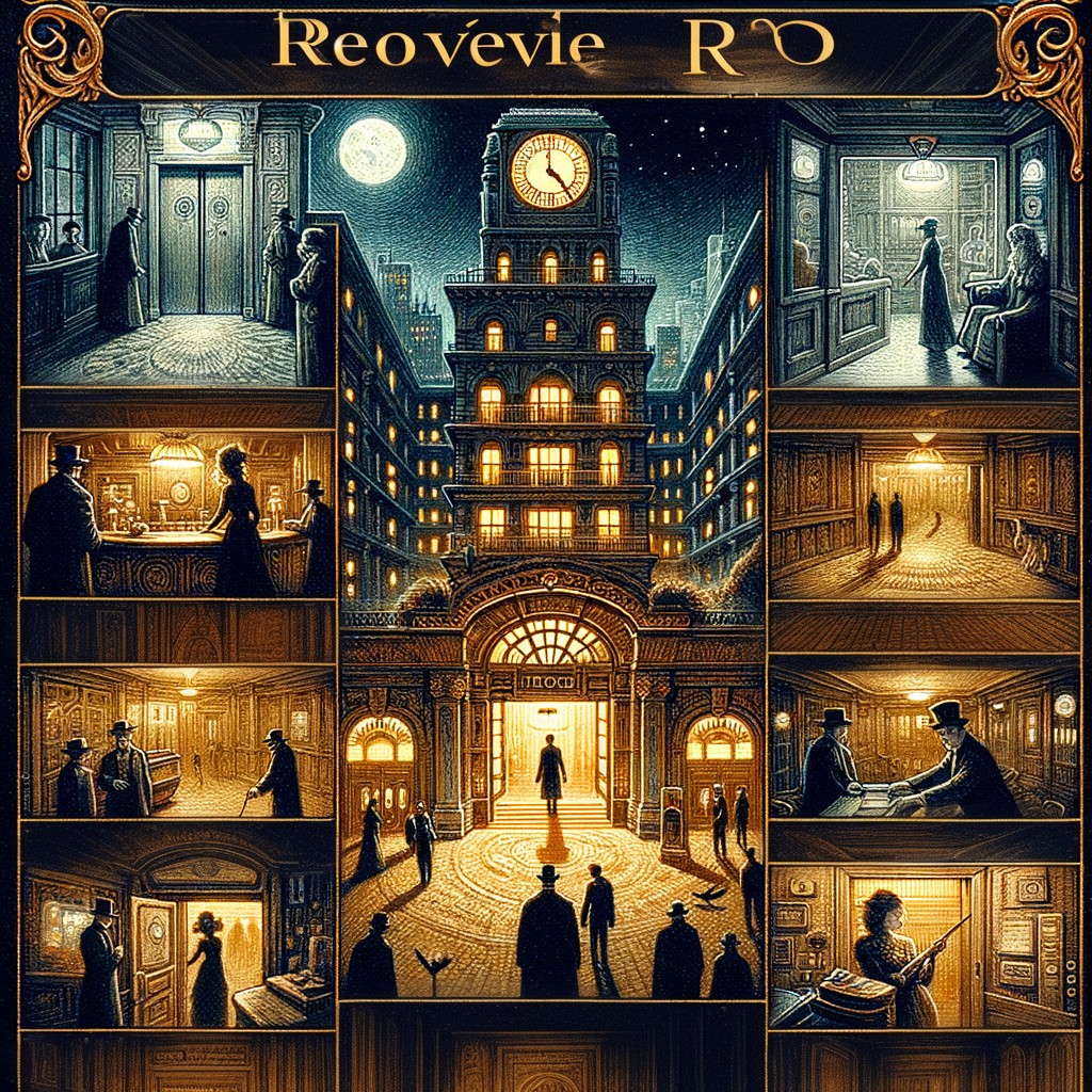 Sepia-Toned Collage of Elegant Hotel Scenes