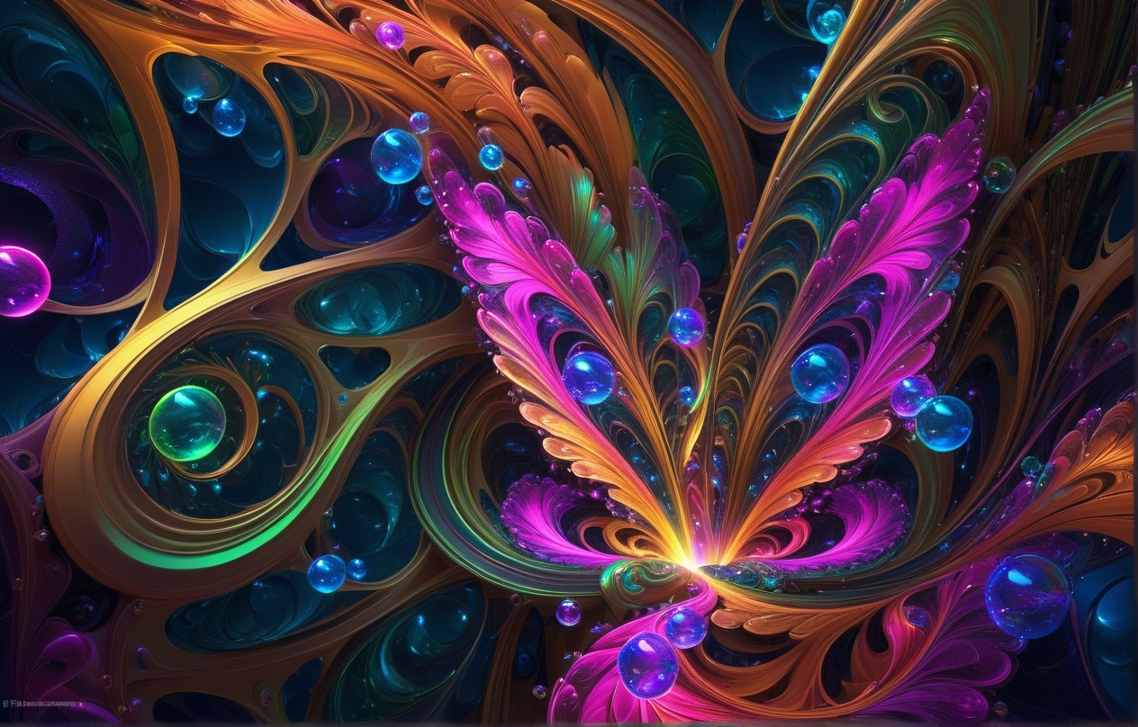 Vibrant Abstract Design with Swirling Patterns
