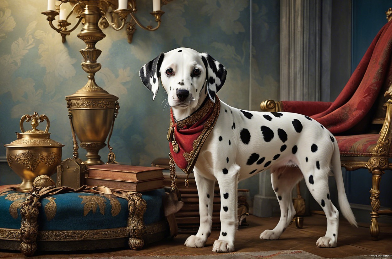 Regal Dalmatian in Vintage Lavish Room Setting
