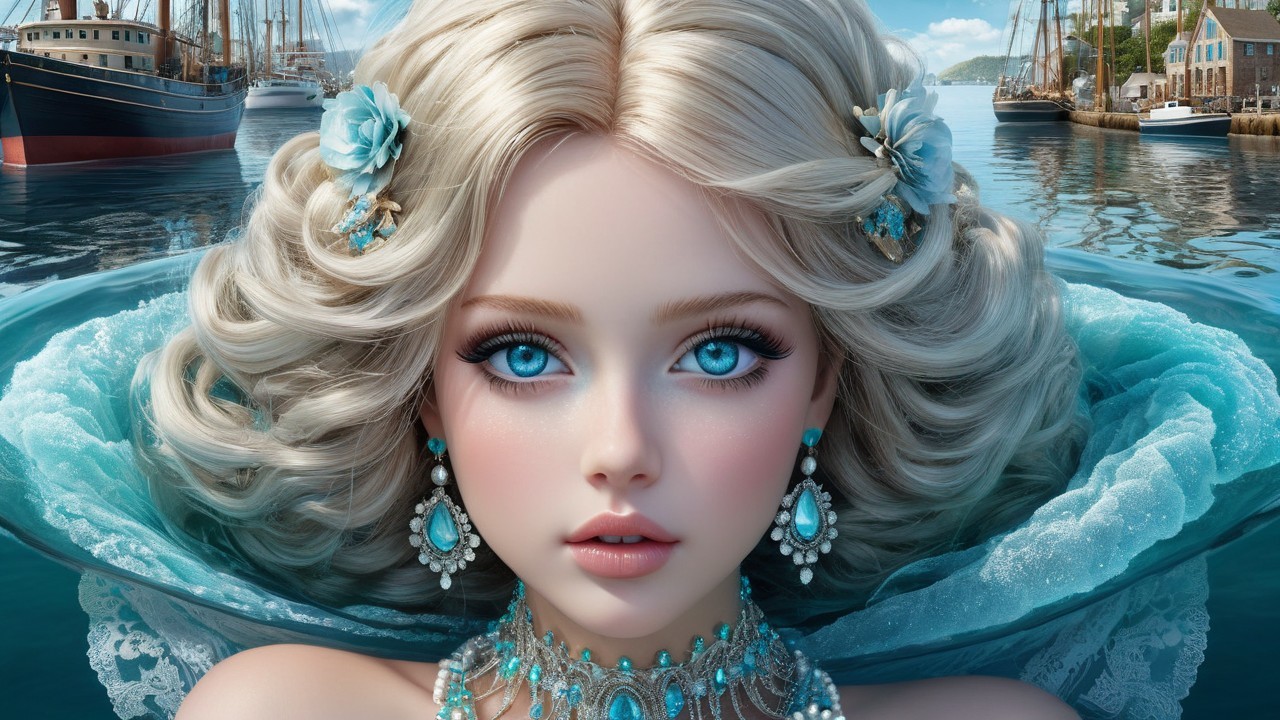 Portrait of a Young Woman with Platinum Blonde Hair