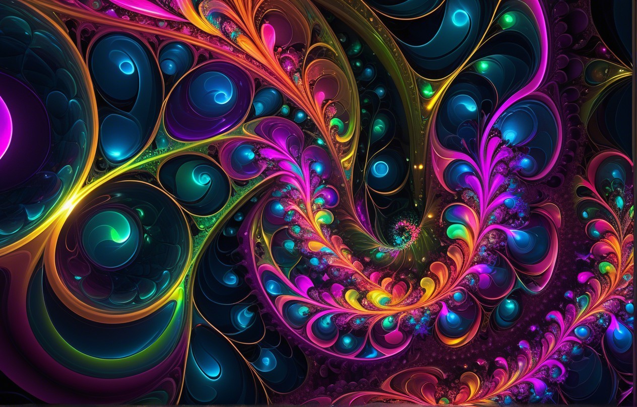 Vibrant Abstract Design with Circular Patterns in Colors