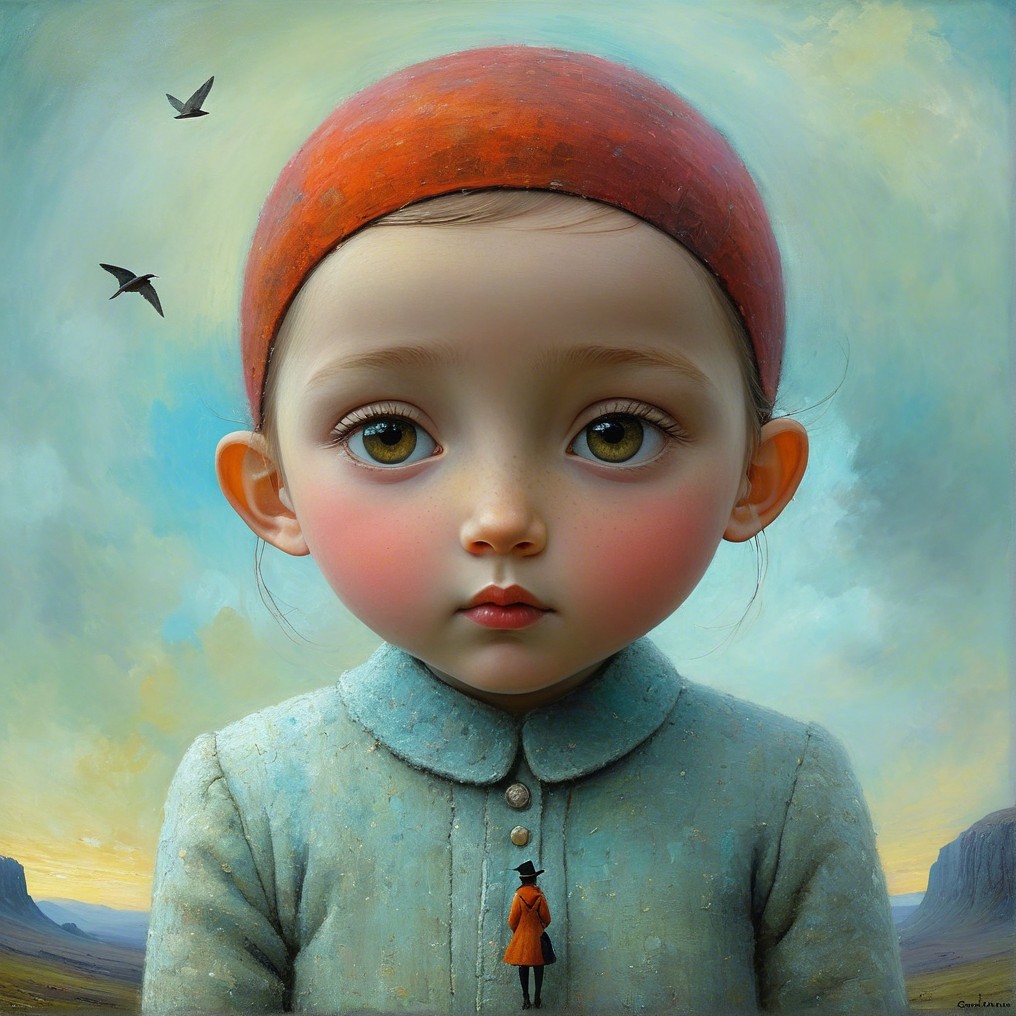 Portrait of a Young Girl in a Serene Landscape