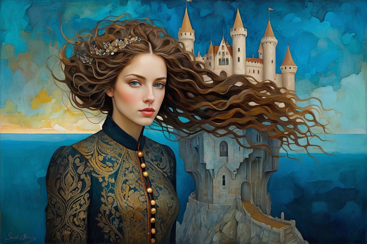 Mystical Portrait of a Young Woman in Fantasy Setting