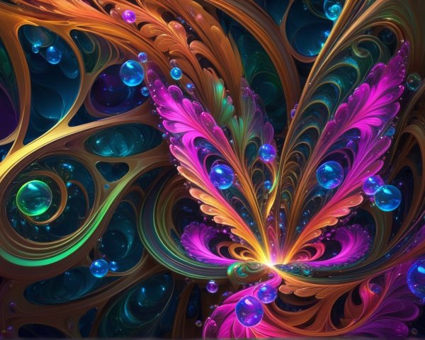 Vibrant Abstract Design with Swirling Patterns