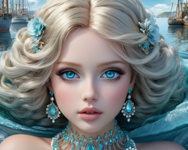 Portrait of a Young Woman with Platinum Blonde Hair