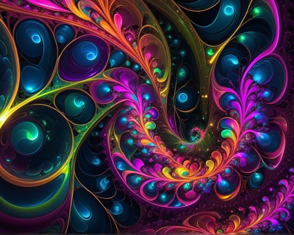 Vibrant Abstract Design with Circular Patterns in Colors