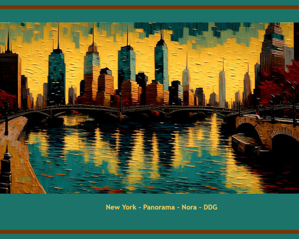 Vibrant New York City Sunset Skyline Panorama