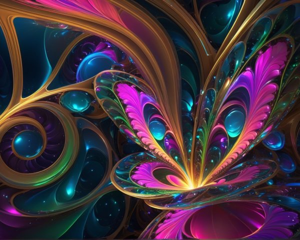 Vibrant Abstract Design with Butterfly-Like Shape