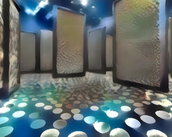 Abstract Space with Translucent Vertical Panels