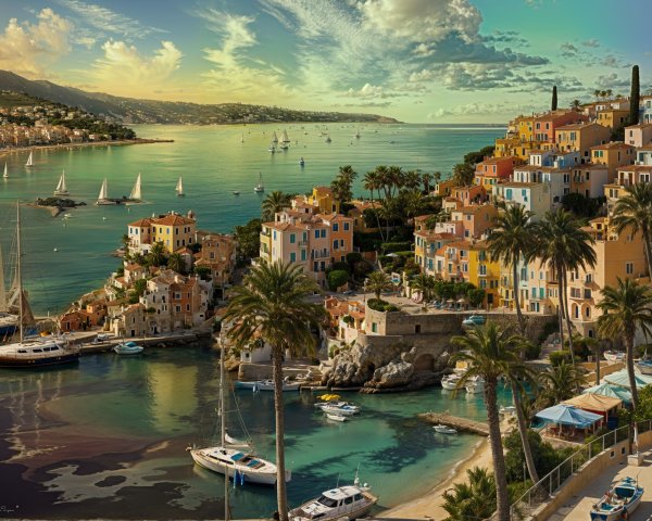 Picturesque Coastal Village with Mediterranean Charm