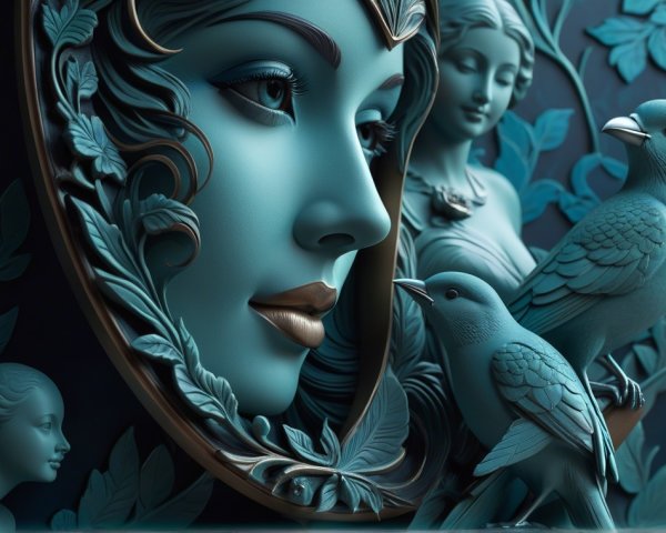 Stylized Relief with Foliage, Birds, and Figures