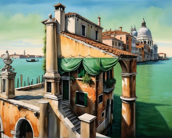 Serene Venice View with Elegant Architecture and Waterways