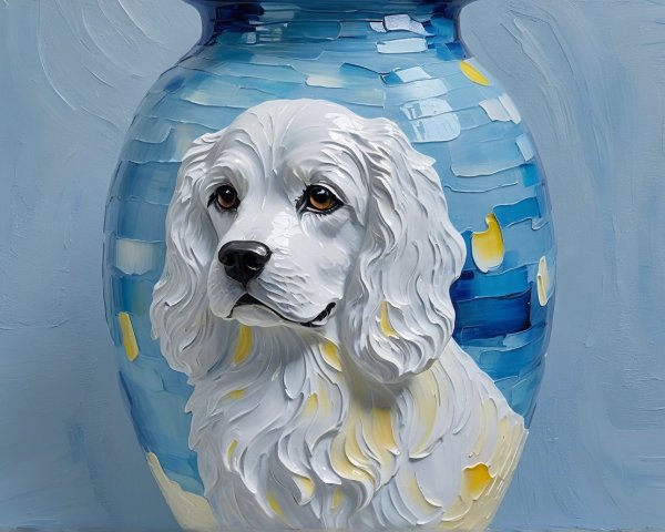 Sculpted Cat Bust in Impasto Oil Paint Textures