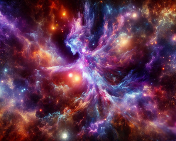 Vibrant Cosmic Scene with Stars and Nebulae