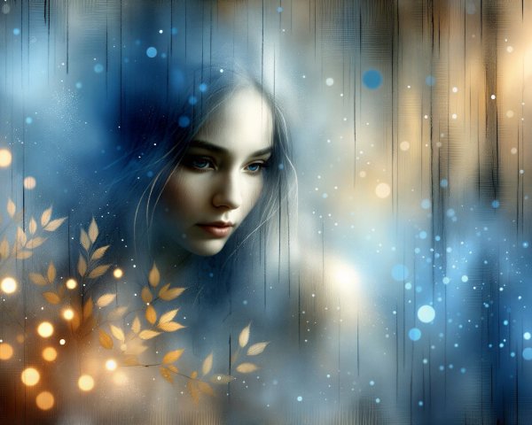 Ethereal figure in a dreamy, abstract background