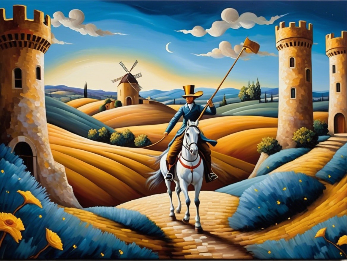 Vibrant Landscape with Rolling Hills and Castles