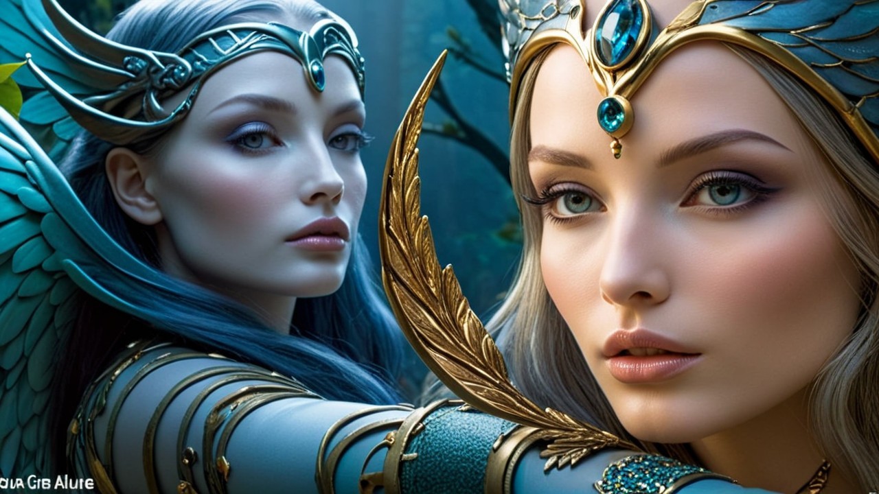 Fantasy Characters in Enchanted Forest Setting