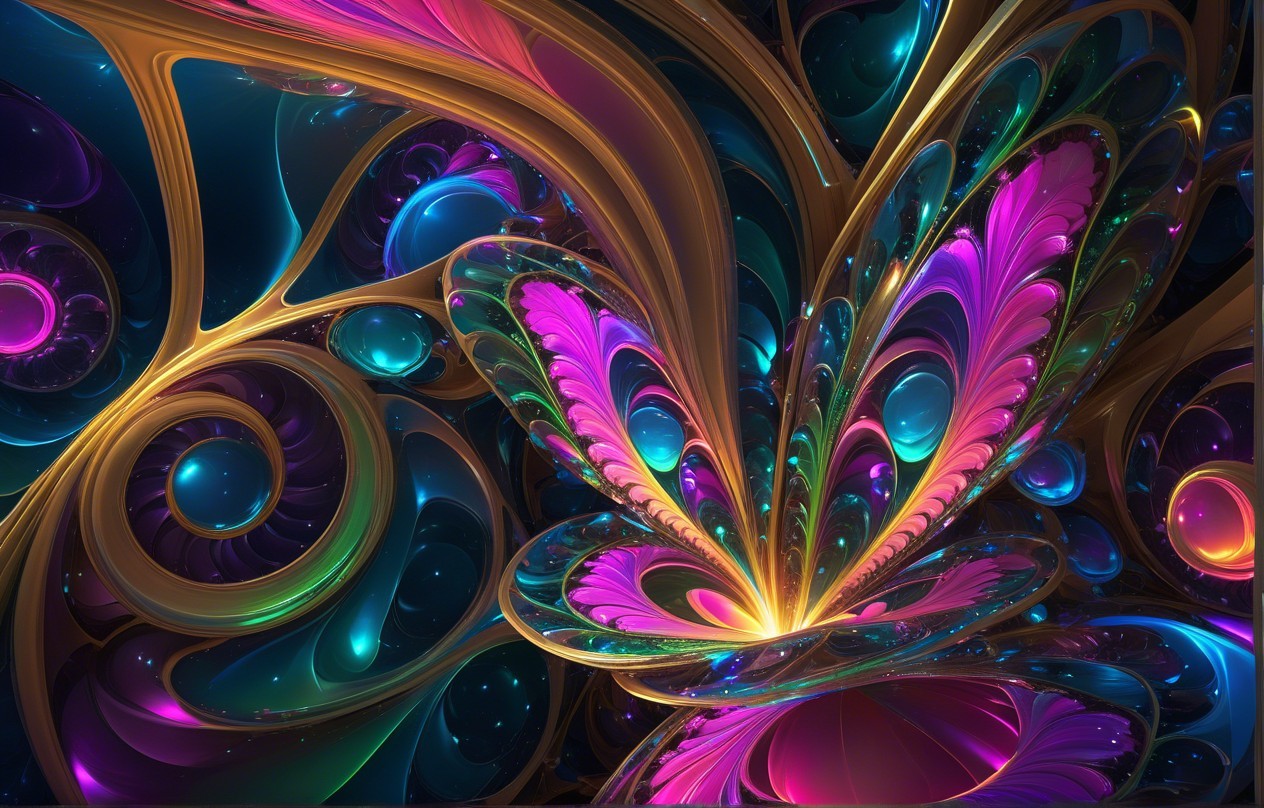Vibrant Abstract Design with Butterfly-Like Shape