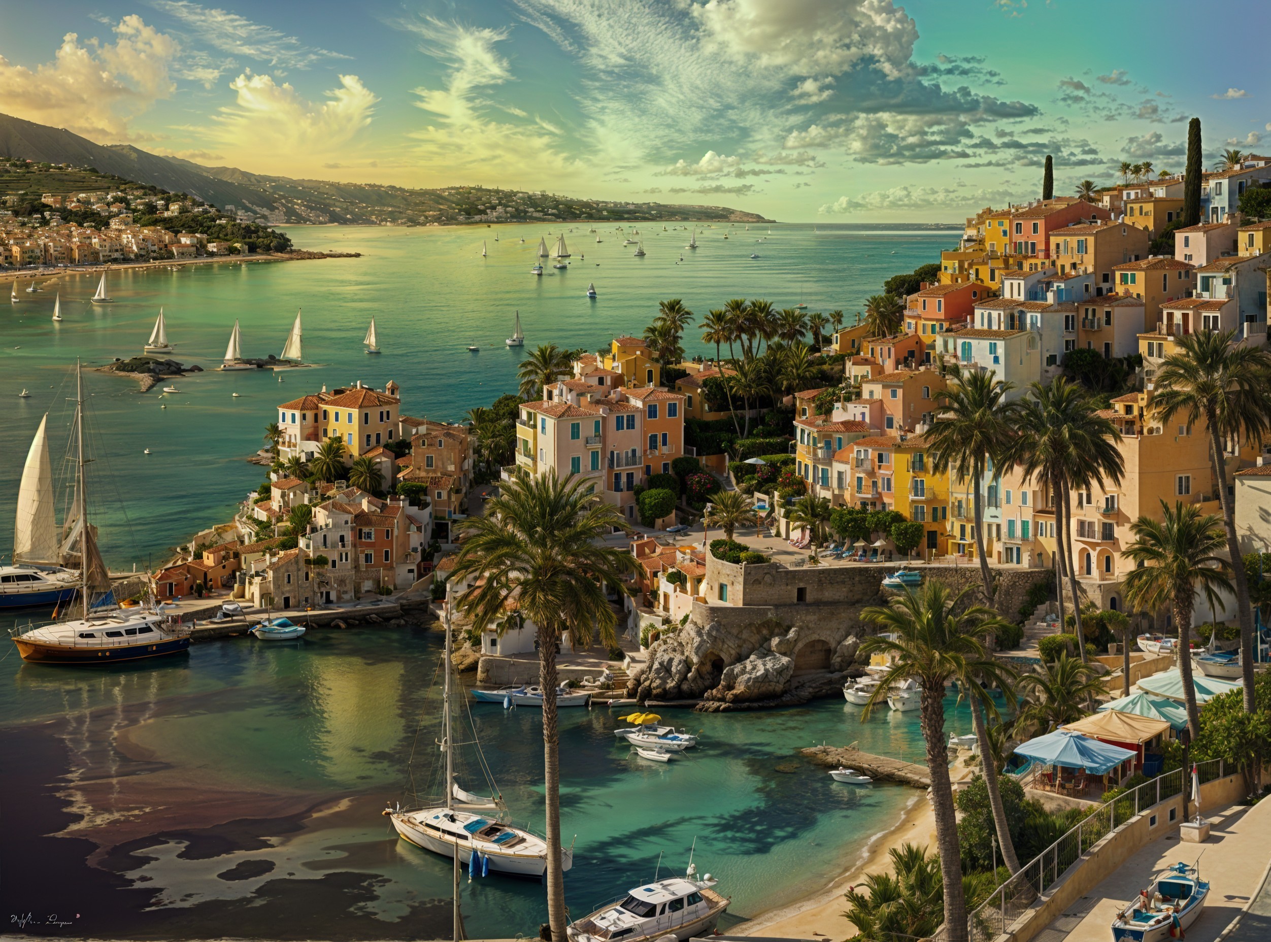 Picturesque Coastal Village with Mediterranean Charm