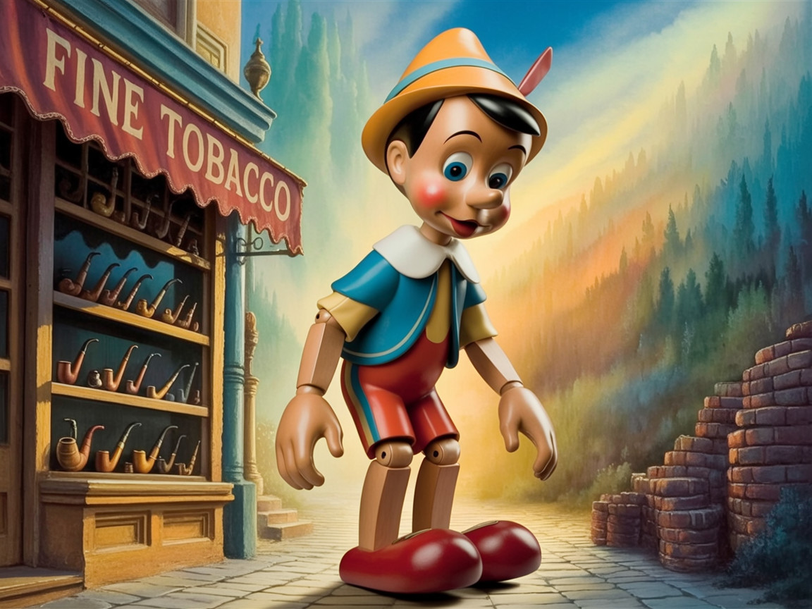 Wooden Puppet in Enchanted Vibrant Setting